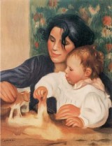 Painting by Pierre-Auguste Renoir of Gabrielle Renard and infant son, Jean